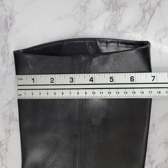 Etienne Aigner Shelby Black Leather Riding Boots Knee-High - Picture 11 of 12